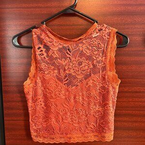 Burgundy Lace Top